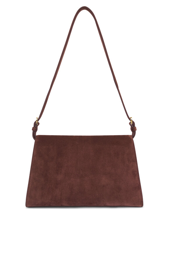 Savette Symmetry Espresso Suede Shoulder Bag - view 4