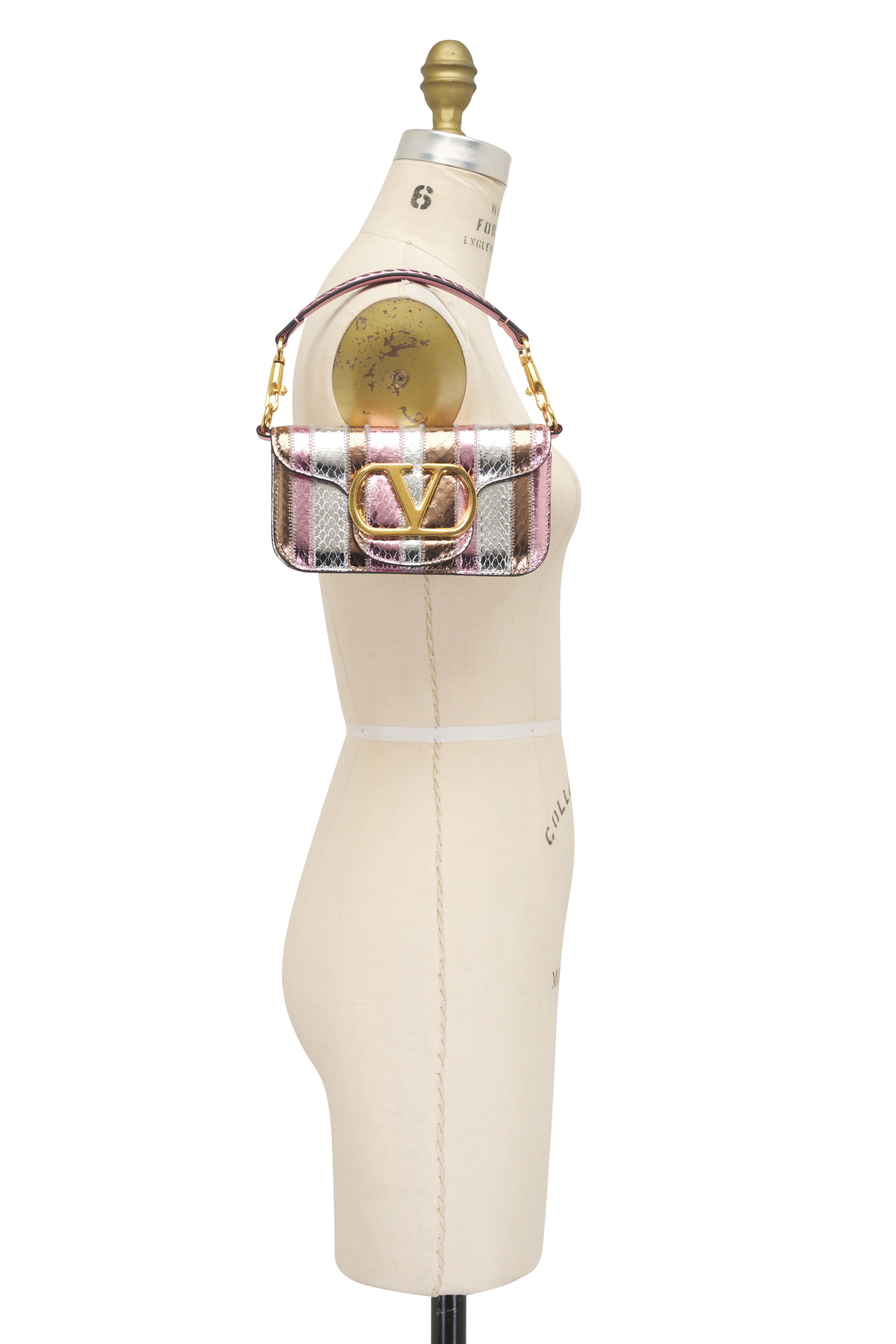 Valentino Garavani - Small Loco Metallic Stripe Shoulder Bag