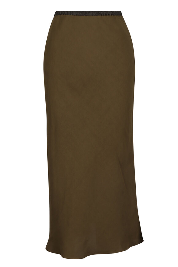 Peter Cohen Bias Tent Green 4-Ply Silk Skirt