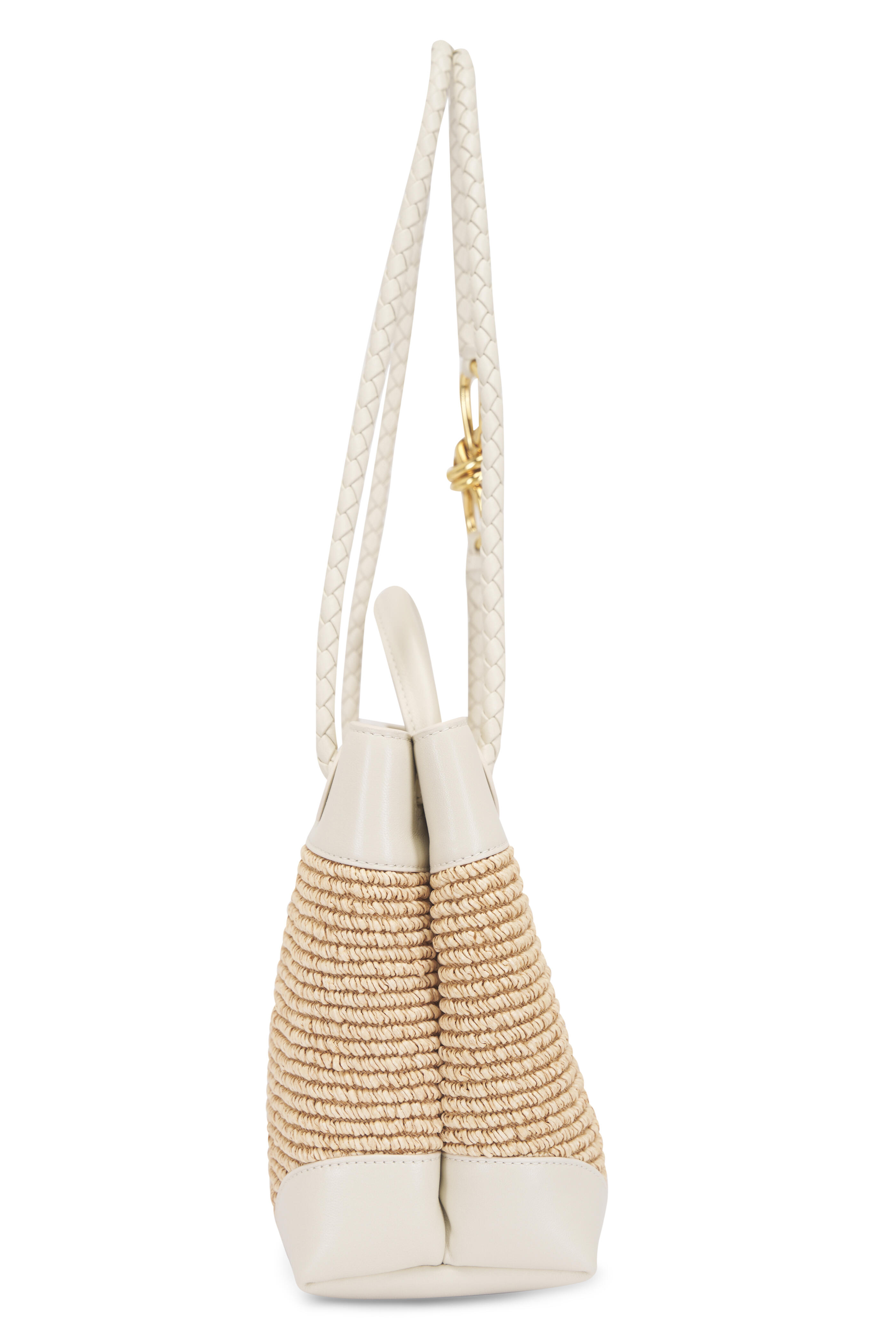 Bottega Veneta - Small Andiamo Sea Salt & Natural Raffia Bag