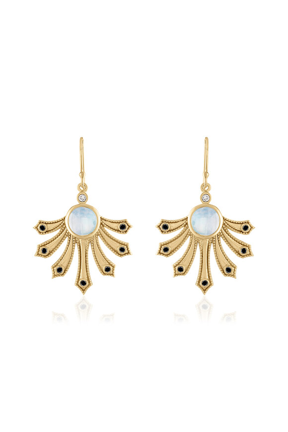 Loriann Catalina Moonstone & Diamond Earrings - view 1
