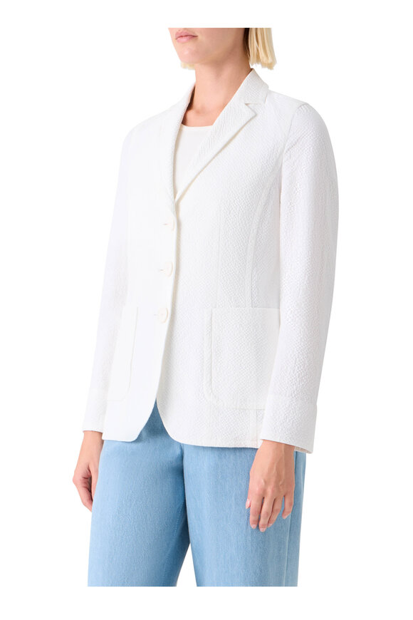 Akris Punto Cream Seersucker Jacket - view 4