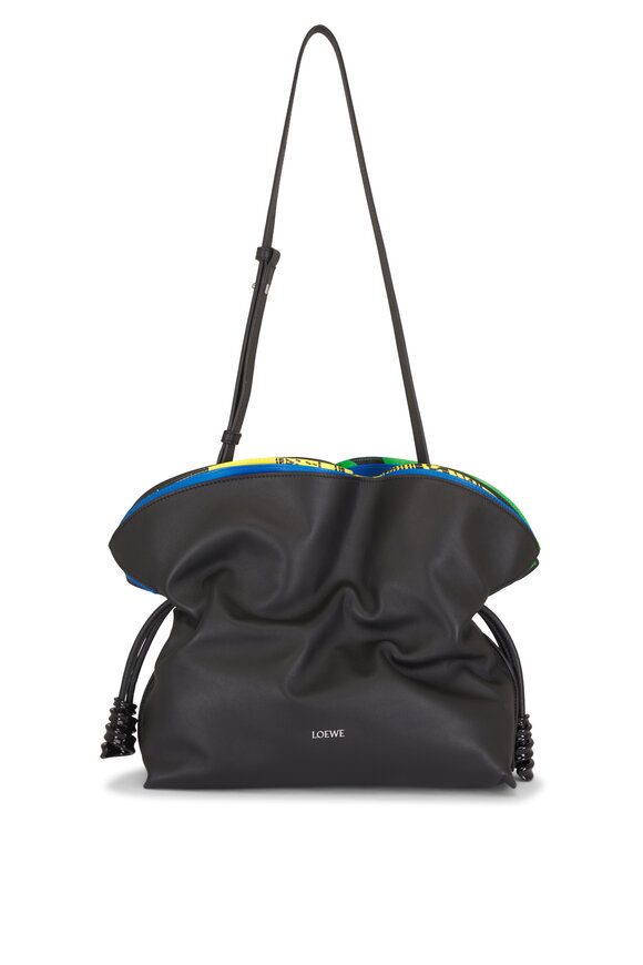 Loewe Medium Millefeuille Flamenco Black Leather Clutch - view 1