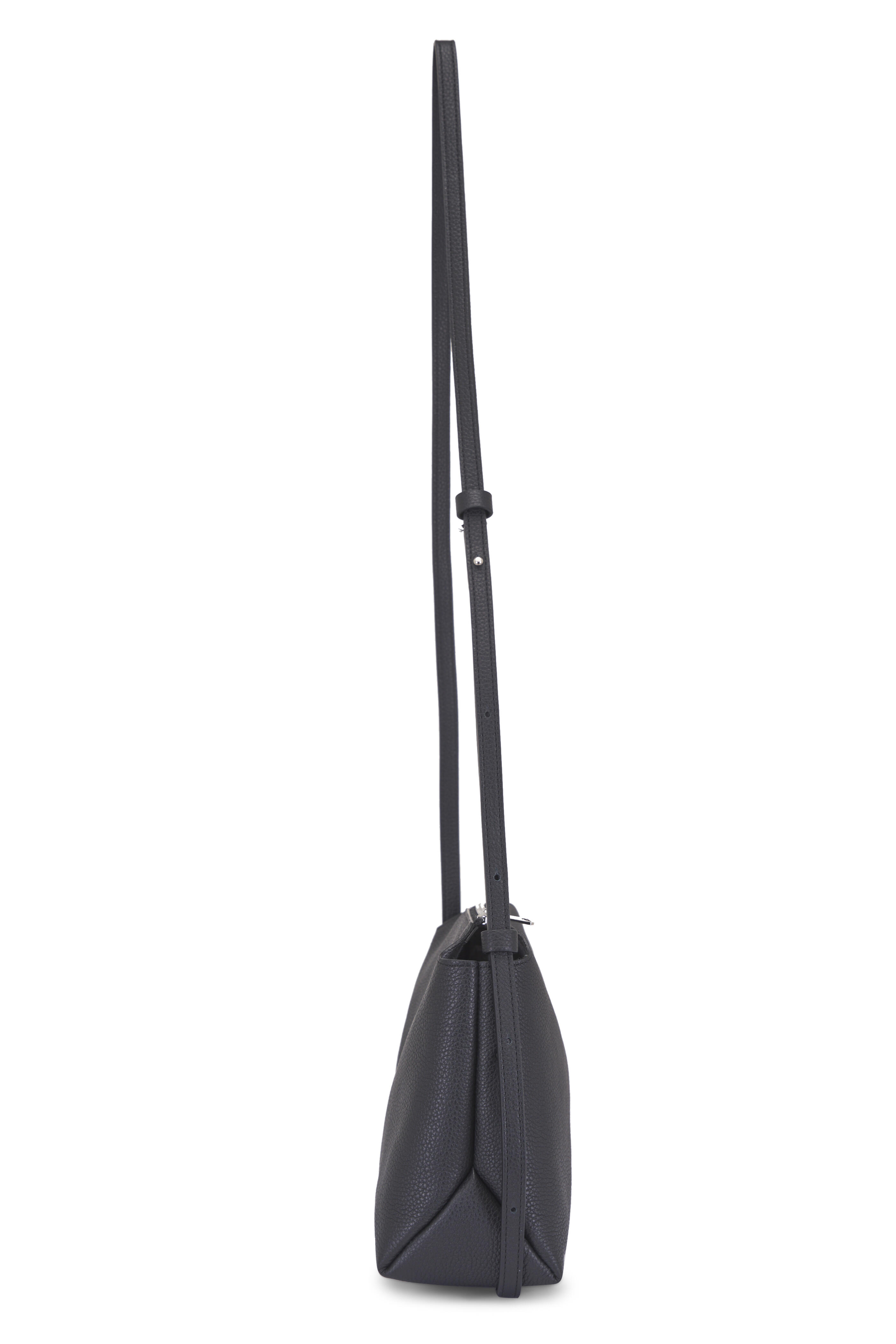 Khaite - Lina Black Pebble Leather Crossbody | Mitchell Stores