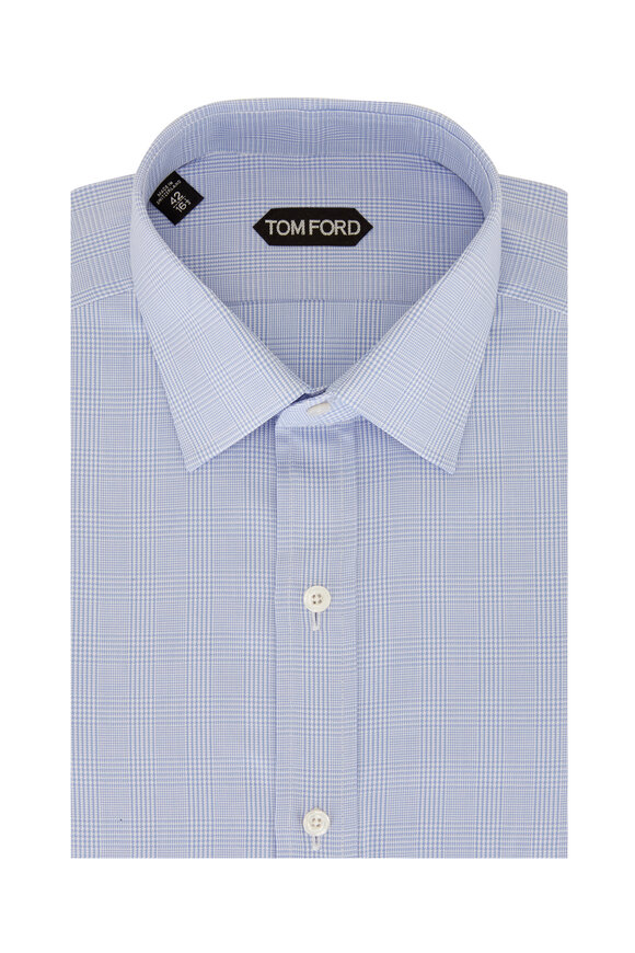 Tom Ford - Light Blue Prince of Wales Cotton Dress Shirt