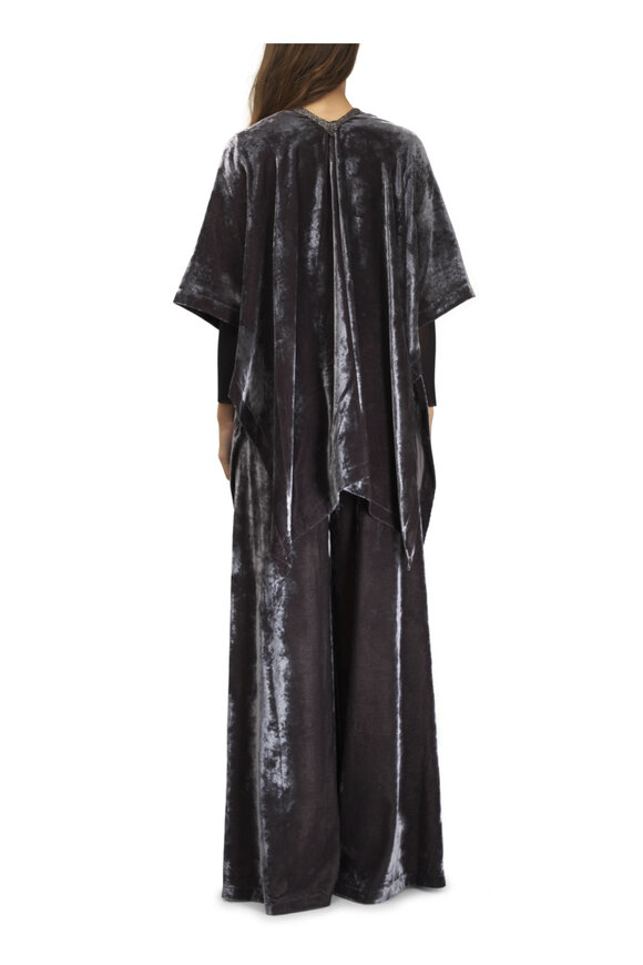 D.Exterior - Lead Velvet Velour Open Front Poncho 