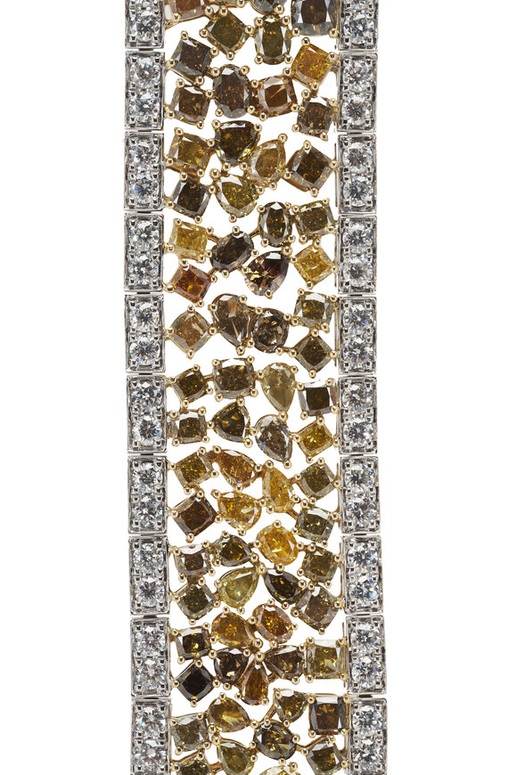 Lowy & Co - 30CT Fancy Color Multi Row Diamond Bracelet