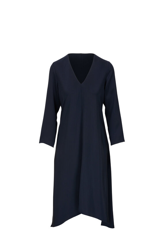 Peter Cohen - Byrd Navy Four Ply Silk Dress