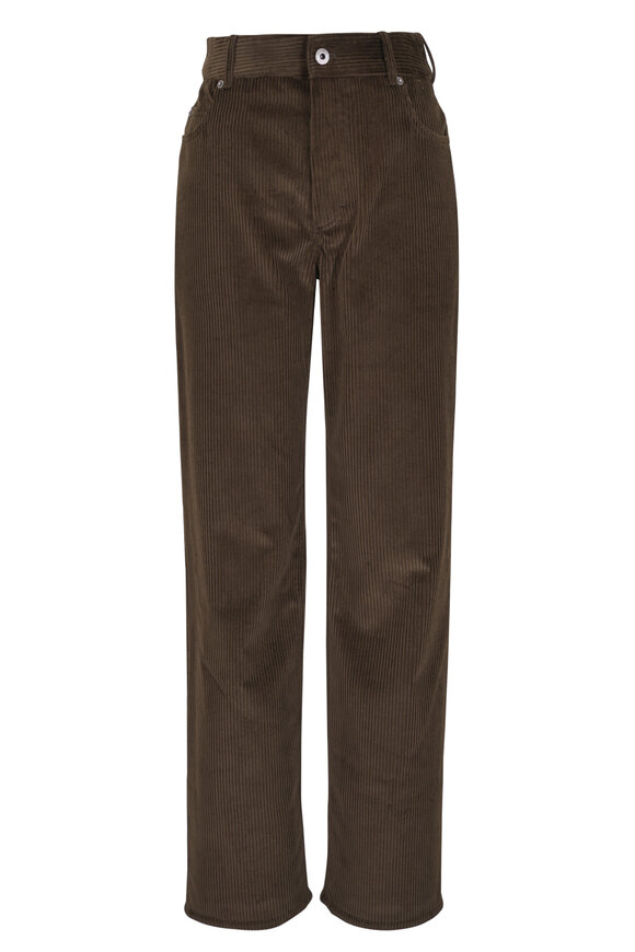 Loewe Brown Cotton Corduroy Straight-Leg Pant - view 1