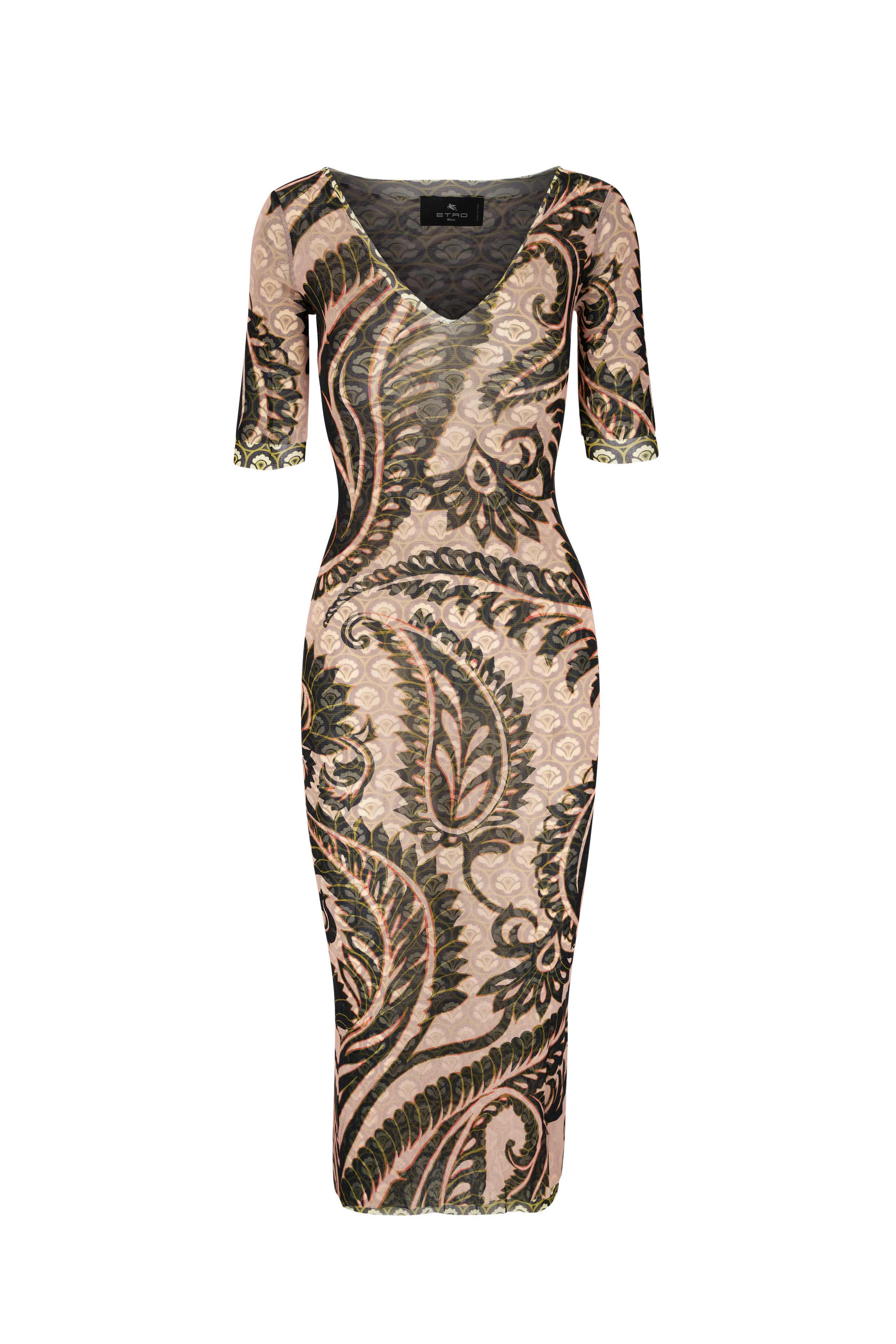 Etro - Multicolor Mesh Printed Midi Dress | Mitchell Stores