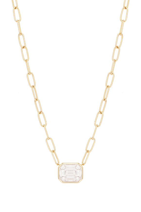 Kwiat 18k Yellow Gold Sunburst Diamond Necklace - view 2