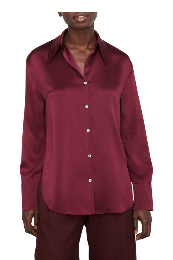 Vince - Plumwine Silk Blouse