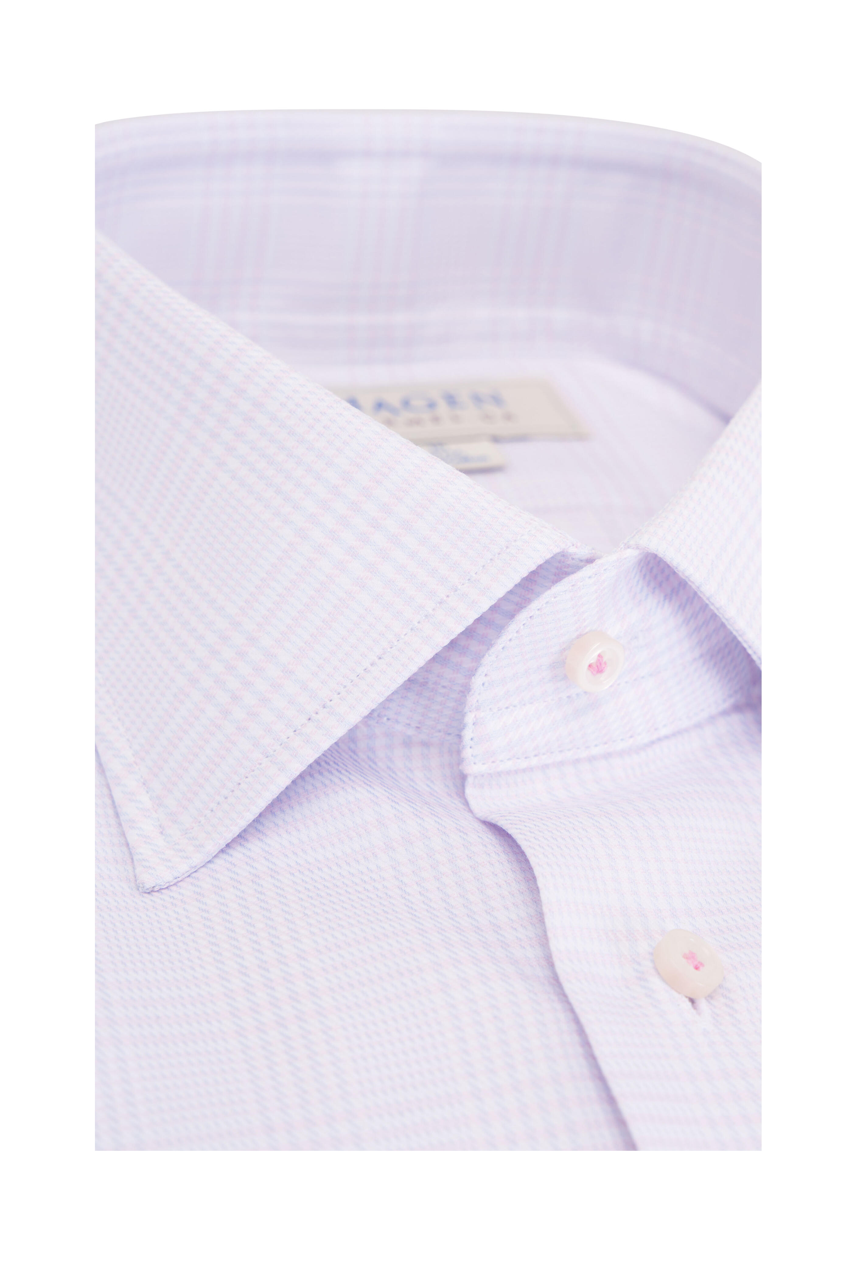Hagen Shirts - Pink Glen Plaid Cotton Dress Shirt