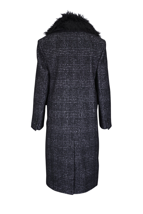 Michael Kors Collection - Chesterfield Removable Collar Long Tweed Coat