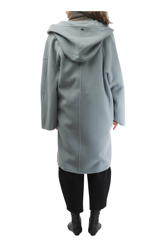 Herno - Cappotto Dusty Blue Oversized Wool Coat