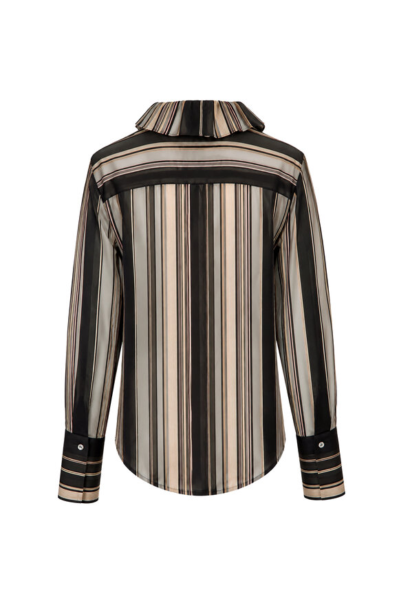 Sara Roka Black & Gold Stripe Shazi Blouse - view 2