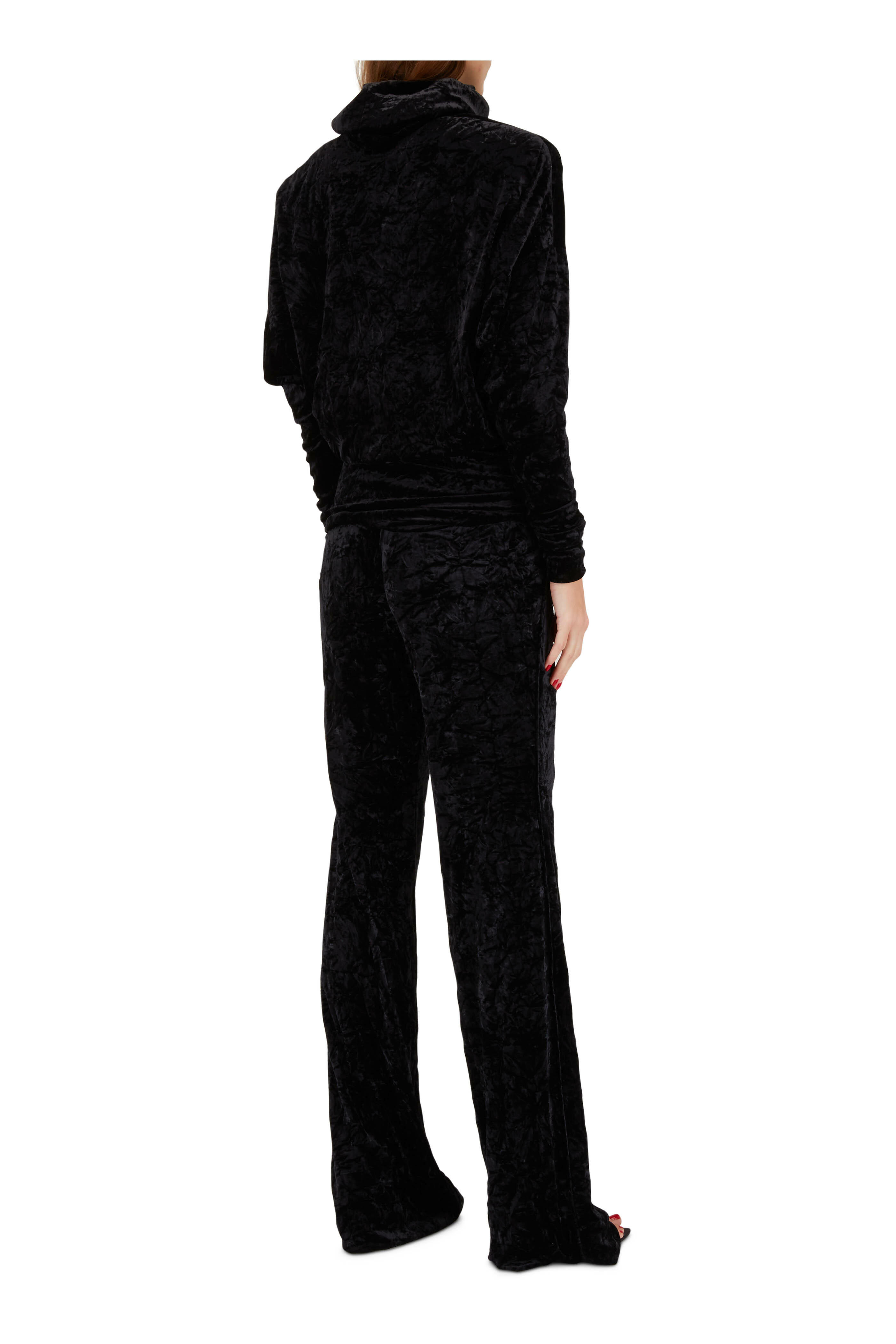Saint Laurent - Black Velvet Roll Neck Long Sleeve Blouse