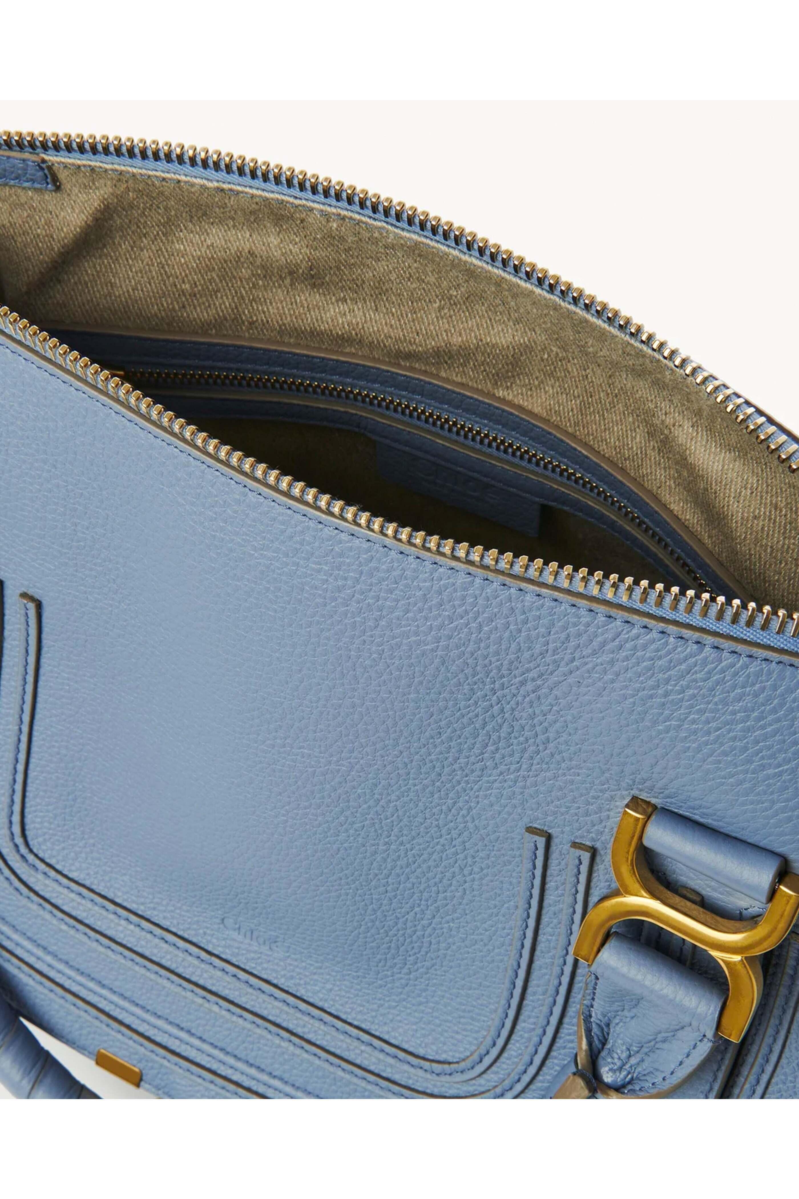 Chloé - Marcie Small Double Carry Satchel in Shady Cobalt