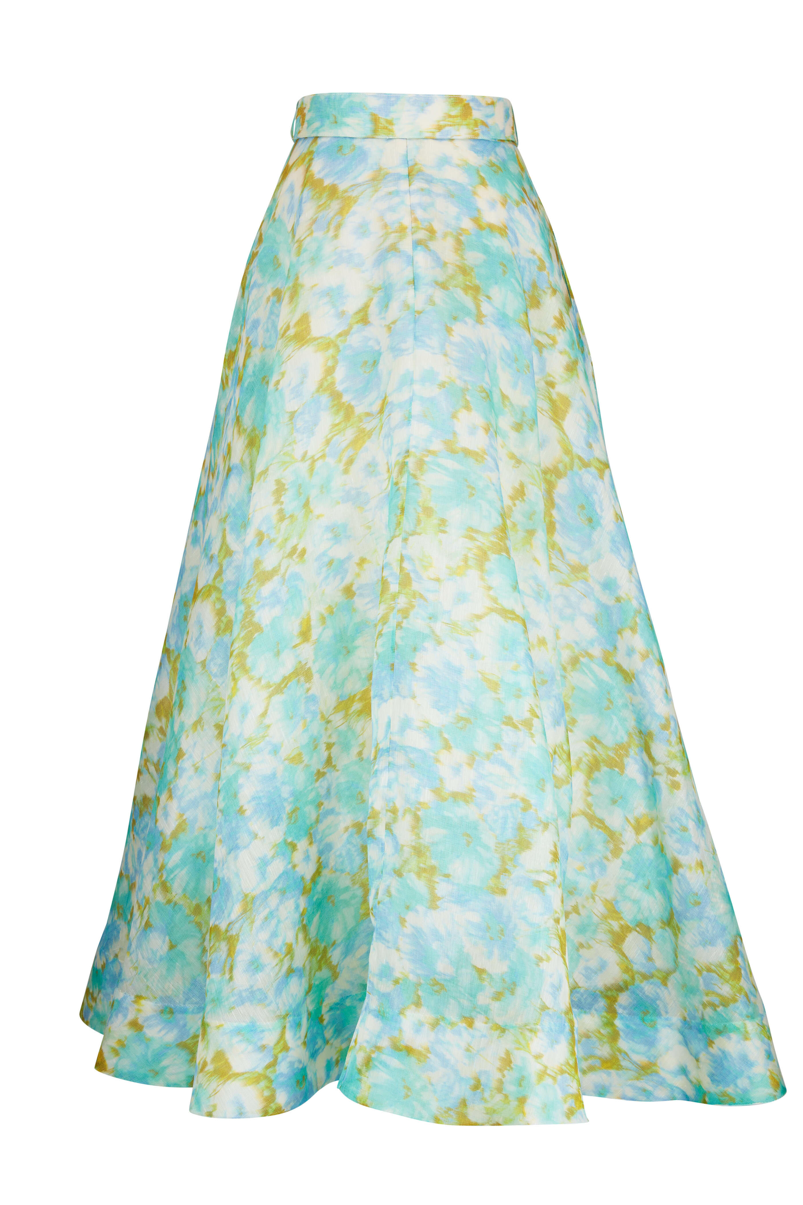 Zimmermann - High Tide Aqua Ikat Floral Maxi Skirt