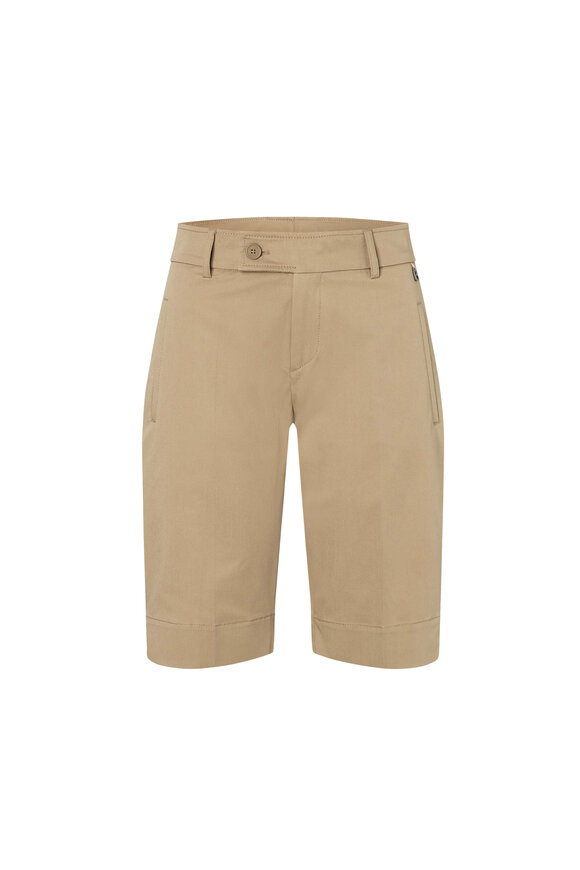 Bogner - Lara Light Almond Cotton Stretch Gaberdine Shorts