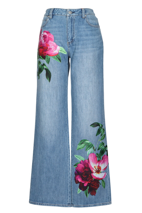 Alice & Olivia Chic Printed Blue Jean