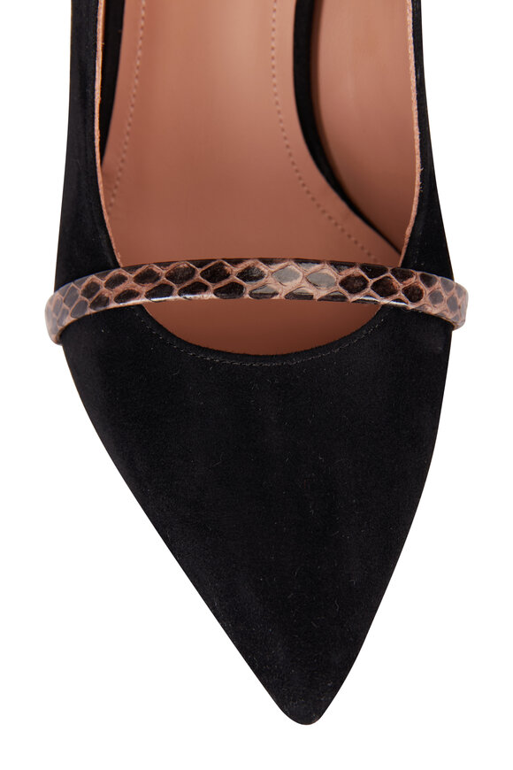 Malone Souliers Maureen Taupe & Black Suede Pump, 70mm - view 4