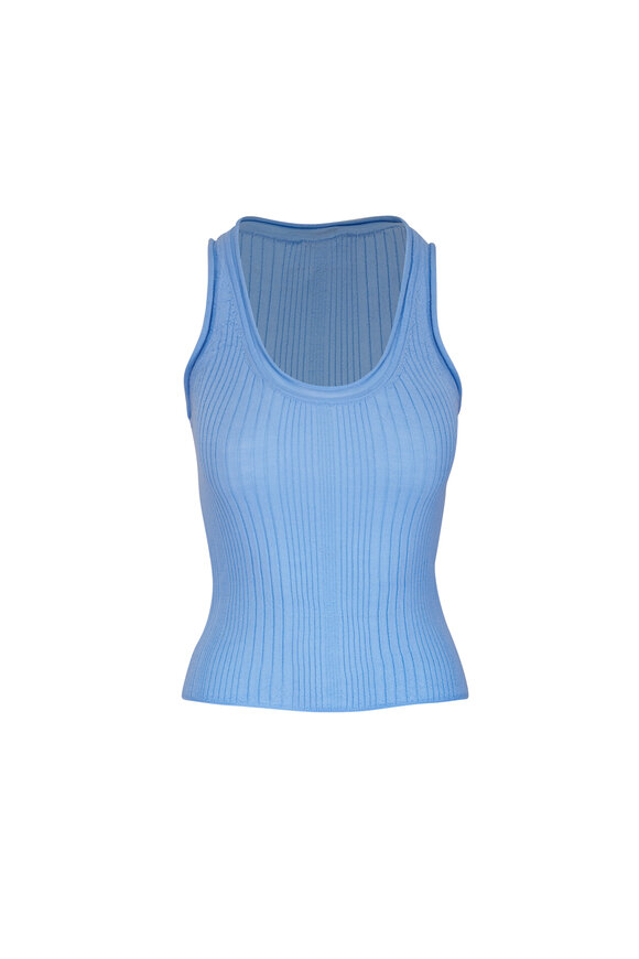 Veronica Beard Birke Blue Jay Merino Wool Tank