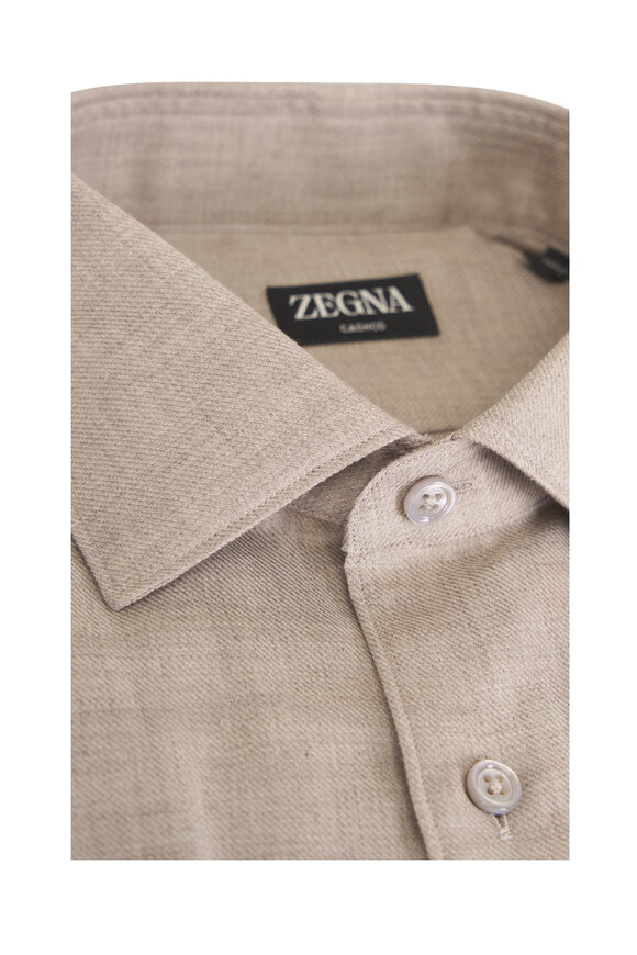 Zegna Cashco Light Taupe Sport Shirt - view 2