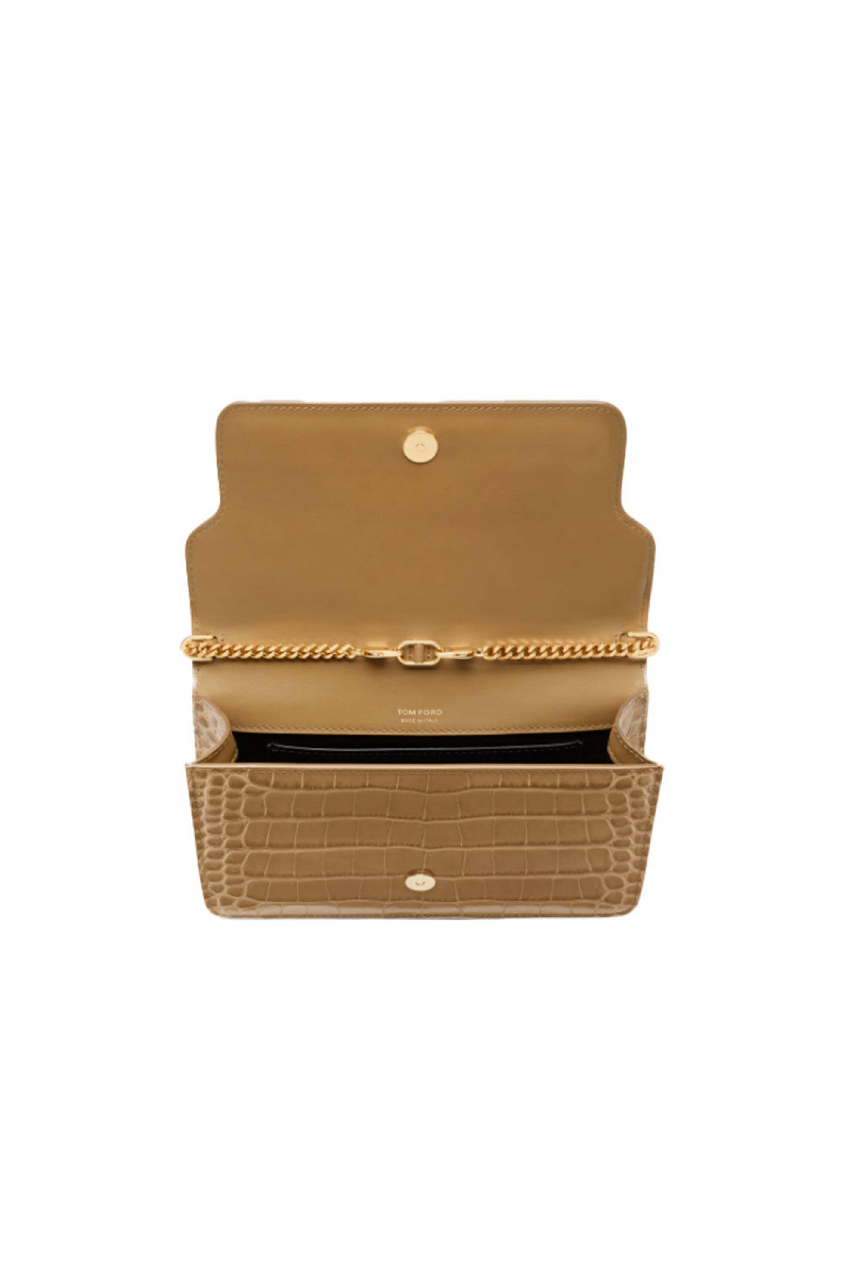 Tom Ford - Small Stamped Shoulder Bag in Beige | Mitchell Stores
