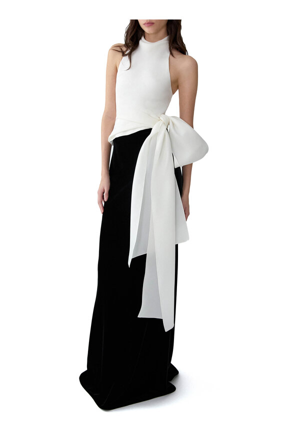 Carolina Herrera Ivory Silk Halter Top - view 4