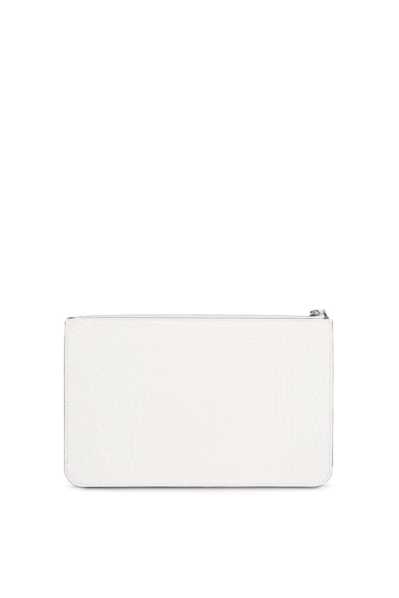 Totême Threefold White Embossed Leather Clutch - view 3