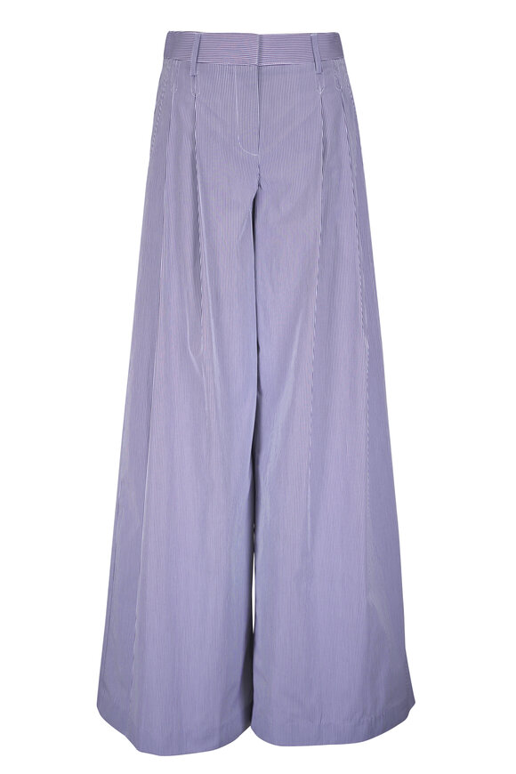 TWP New Didi Midnight Stripe Pleated Wide-Leg Pant