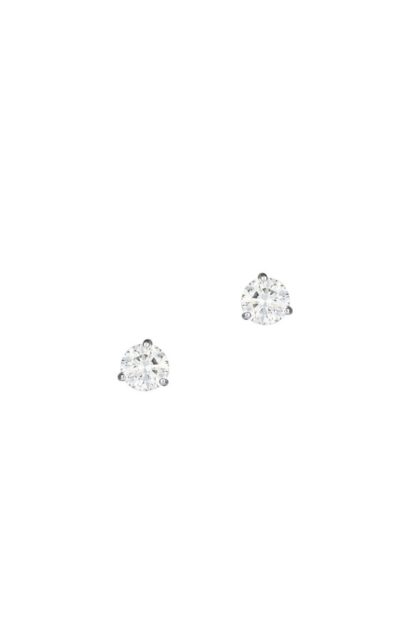 Louis Newman Platinum Diamond Studs - view 1