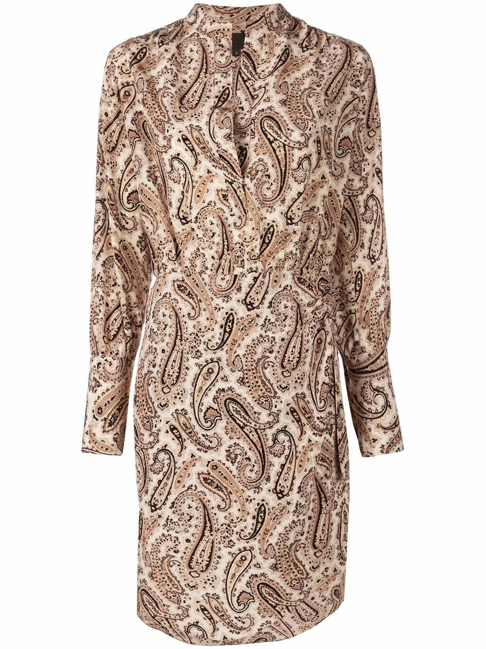 Nili Lotan - Leora Black & Beige Paisley Silk Dress