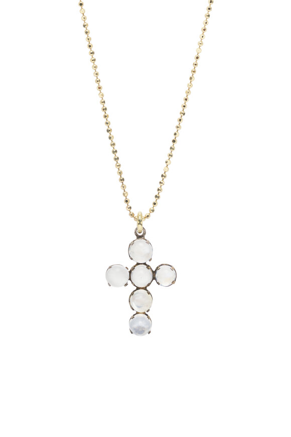 Renee Lewis Antique Moonstone Cross Necklace - view 2