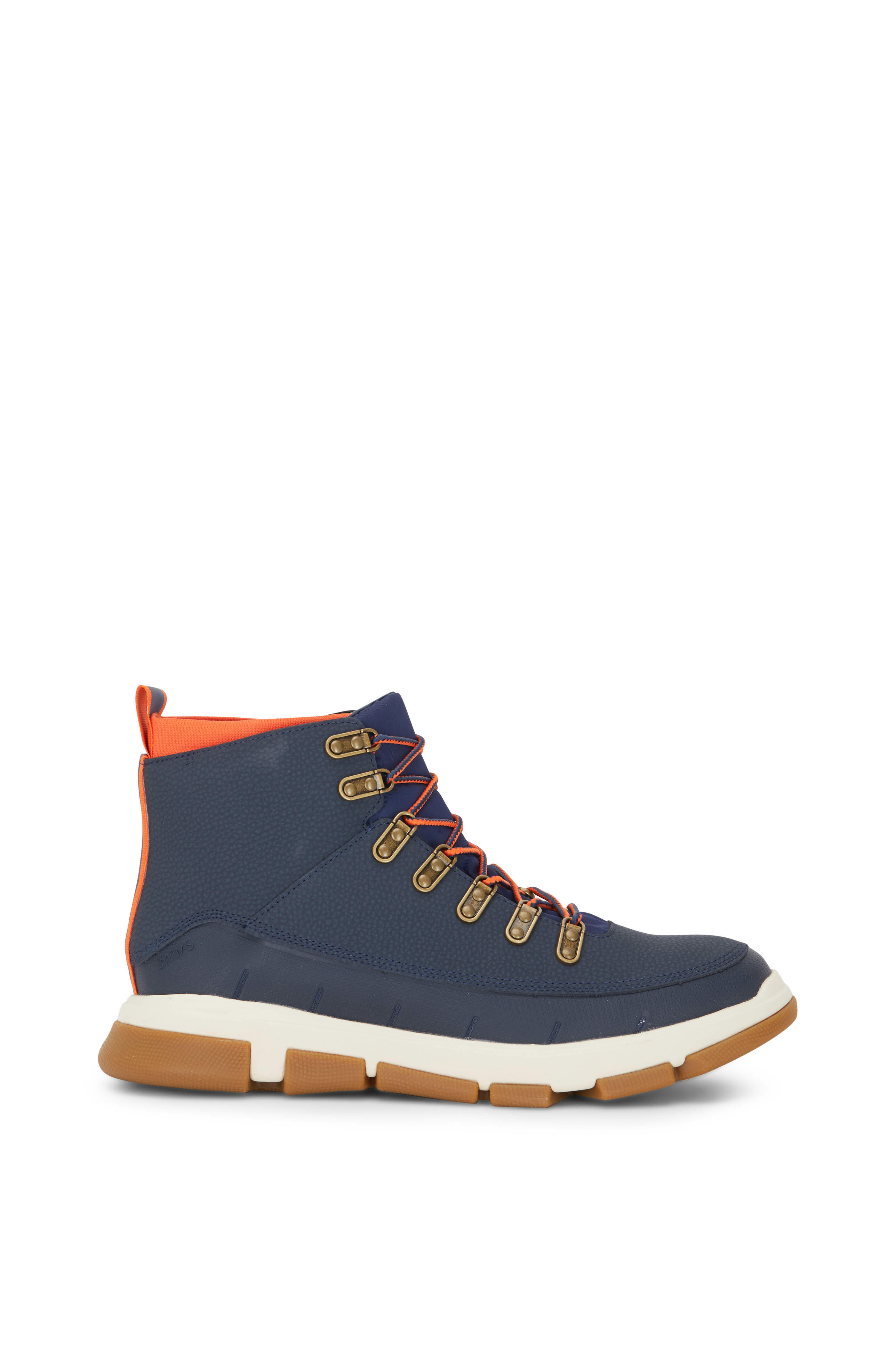 Swims City Navy Blue Leather Hiking Boot Mitchell Stores