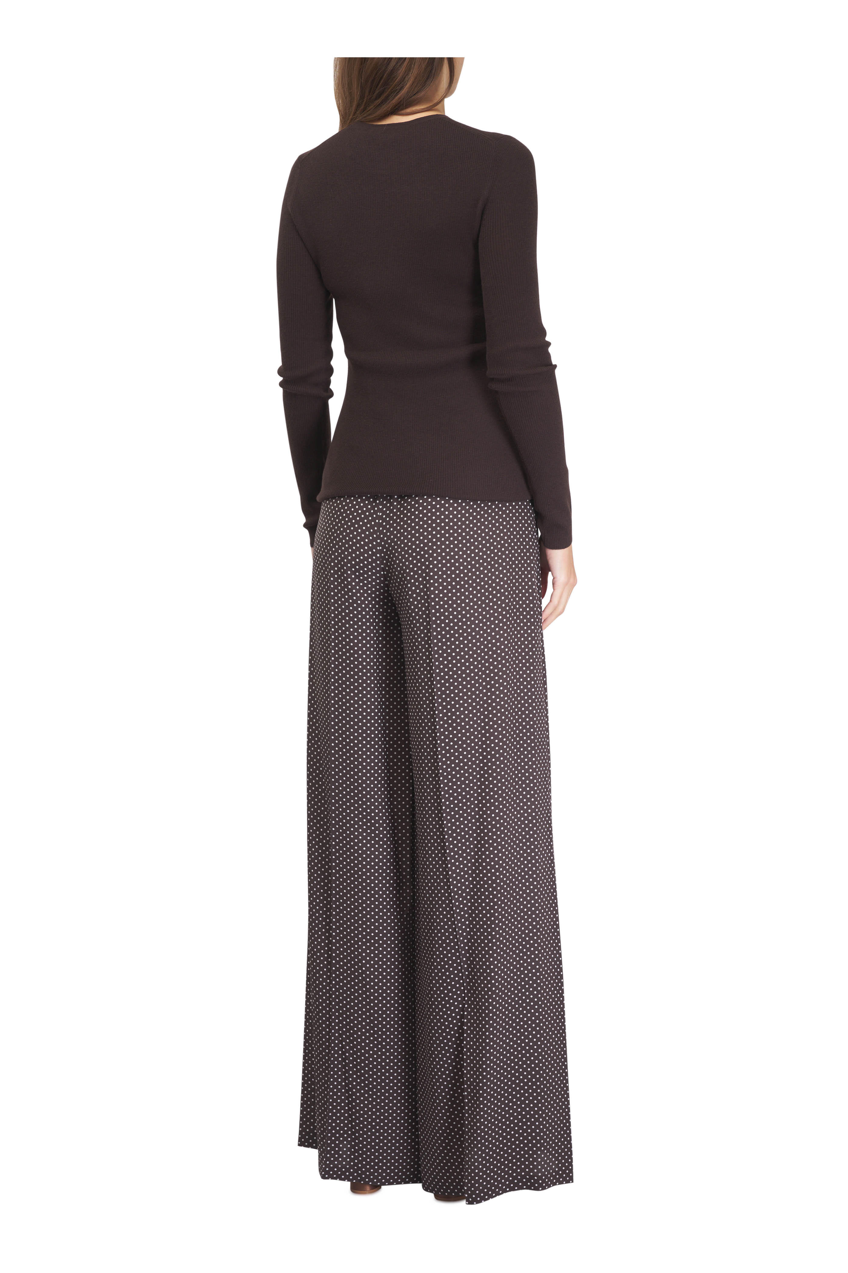 Michael Kors Collection - Hutton Chocolate Ribbed Cashmere Sweater