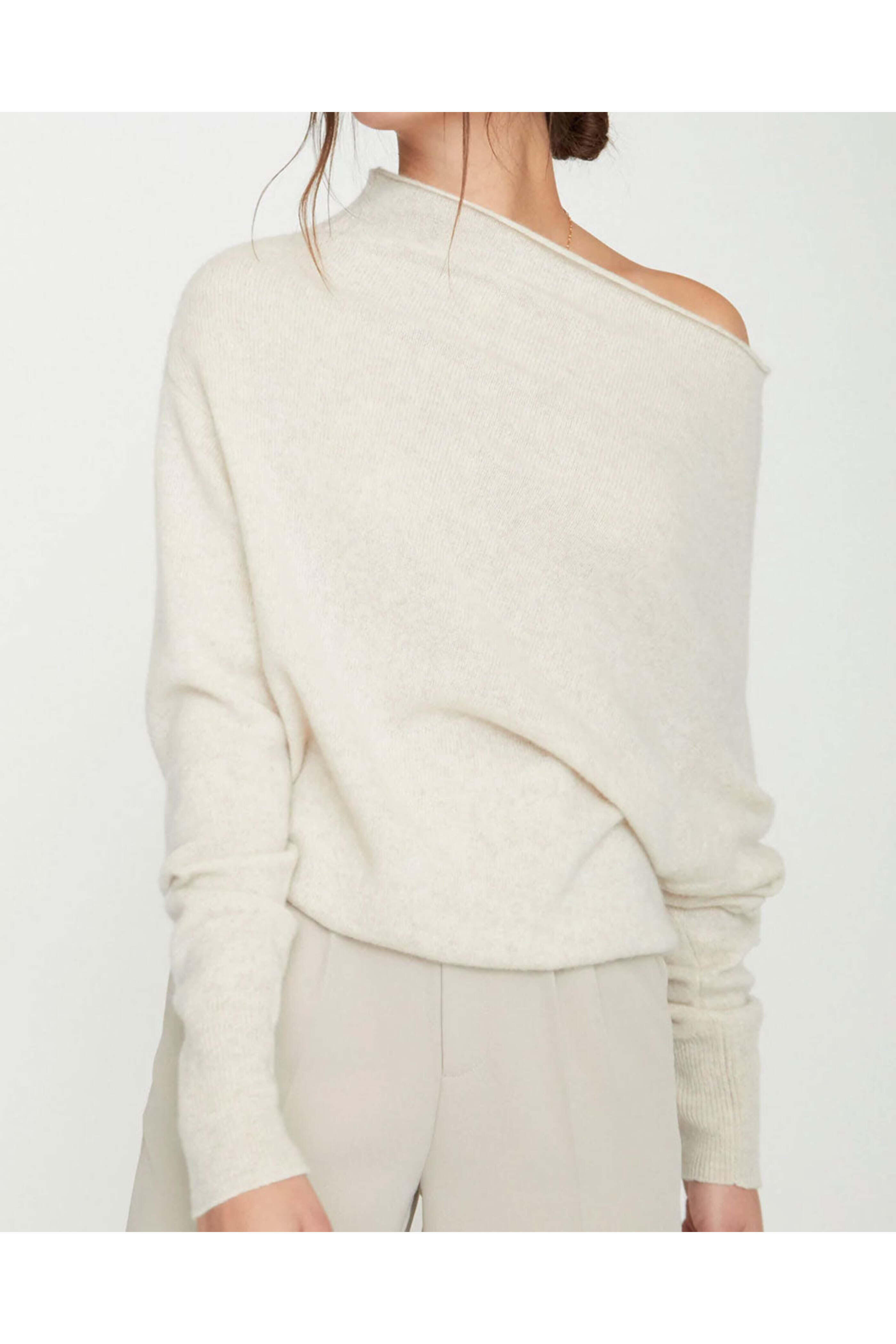 Brochu Walker - Bisque Melange Lori Off Shoulder Sweater
