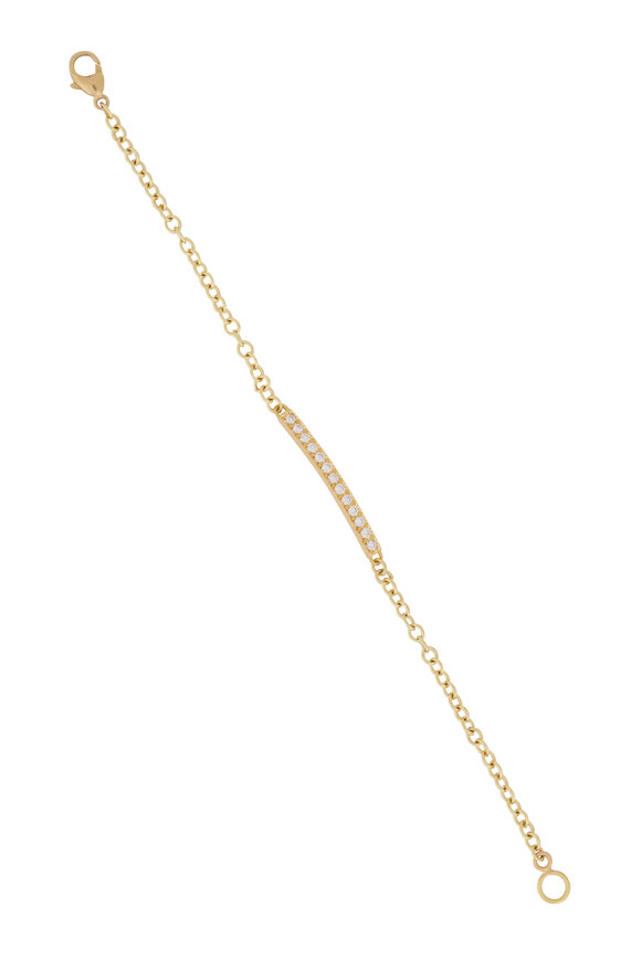 Caroline Ellen 20K Pavé Diamond Bar Bracelet - view 1