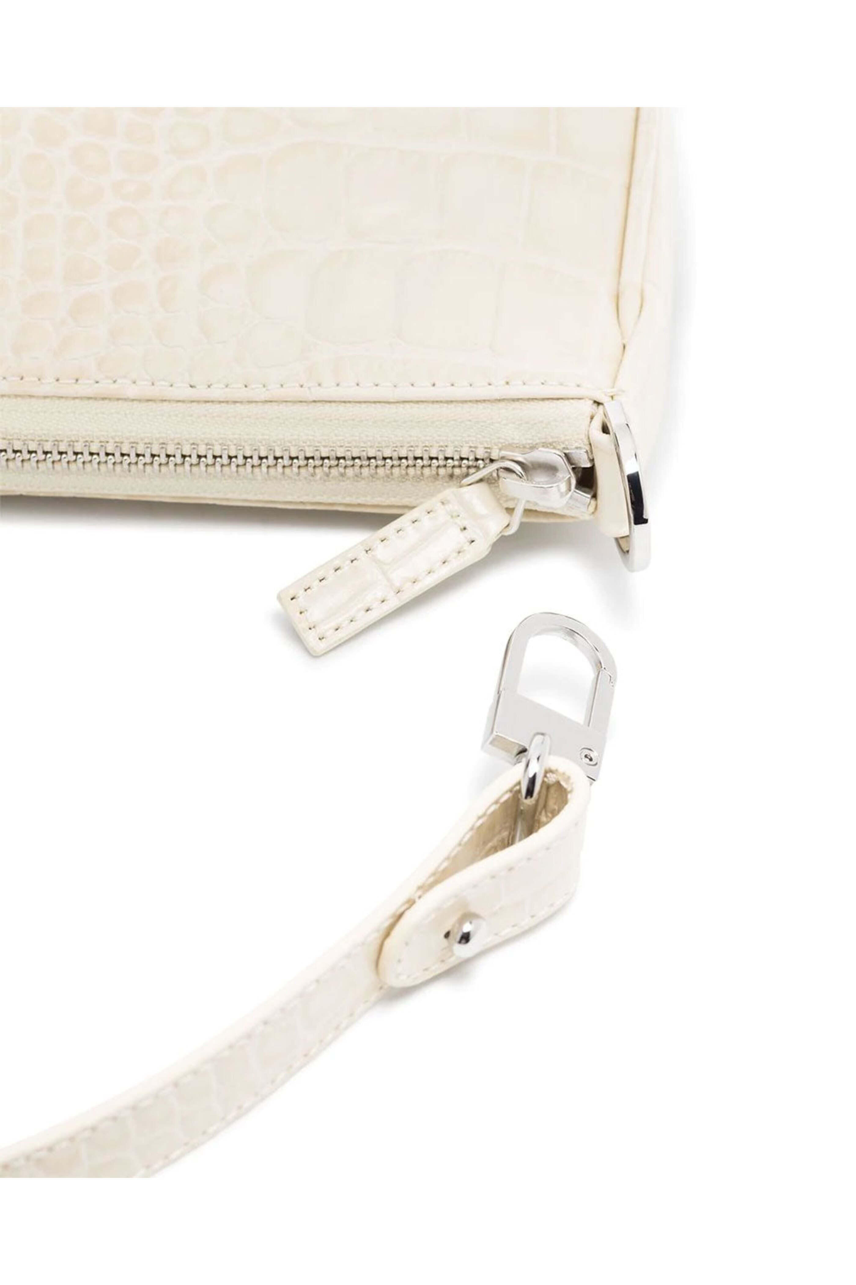 By Far - Rachel Croco Embossed Bag in Cream