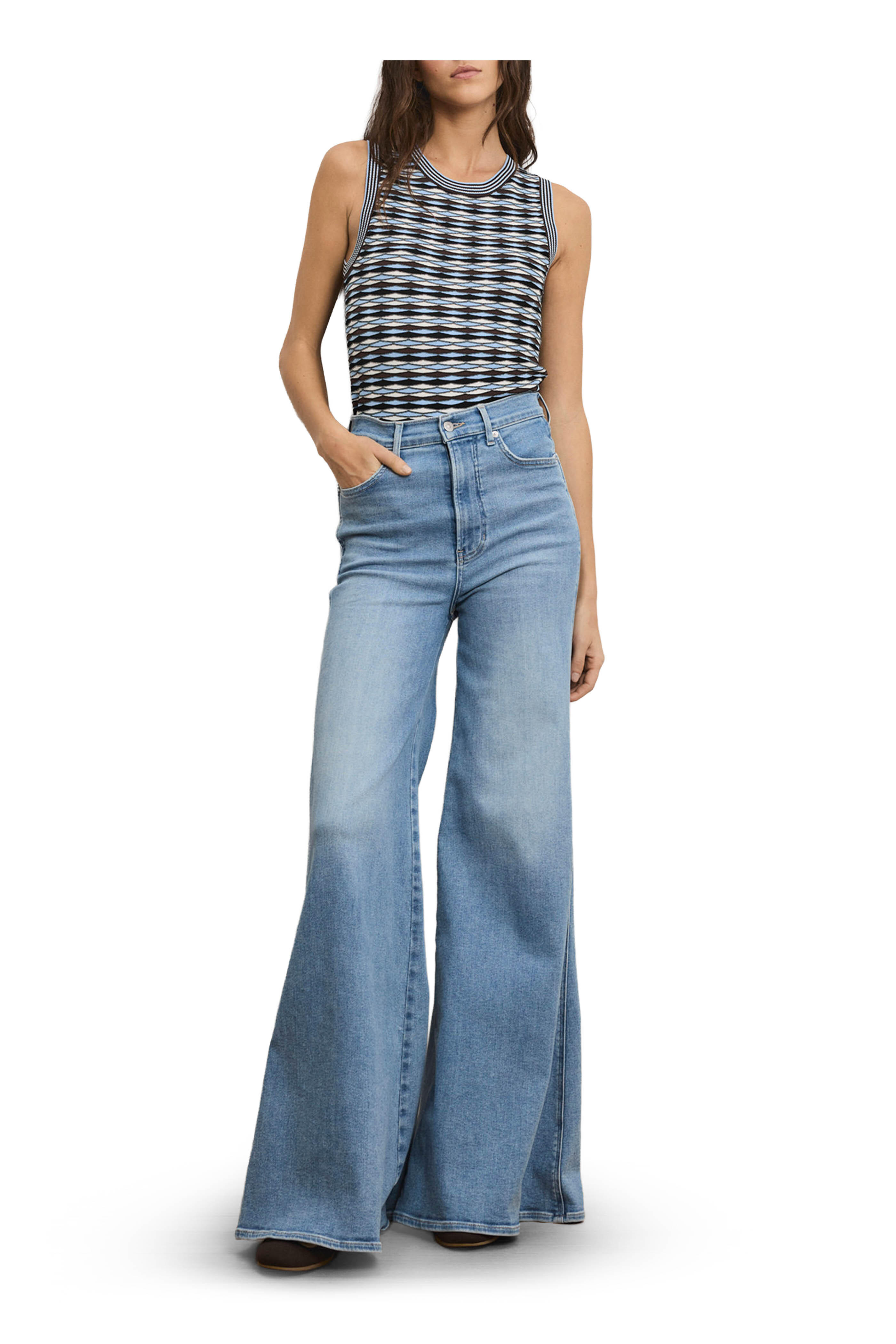 Veronica Beard - Jerrel Blue Jay Multi Cropped Knit Tank - view 2