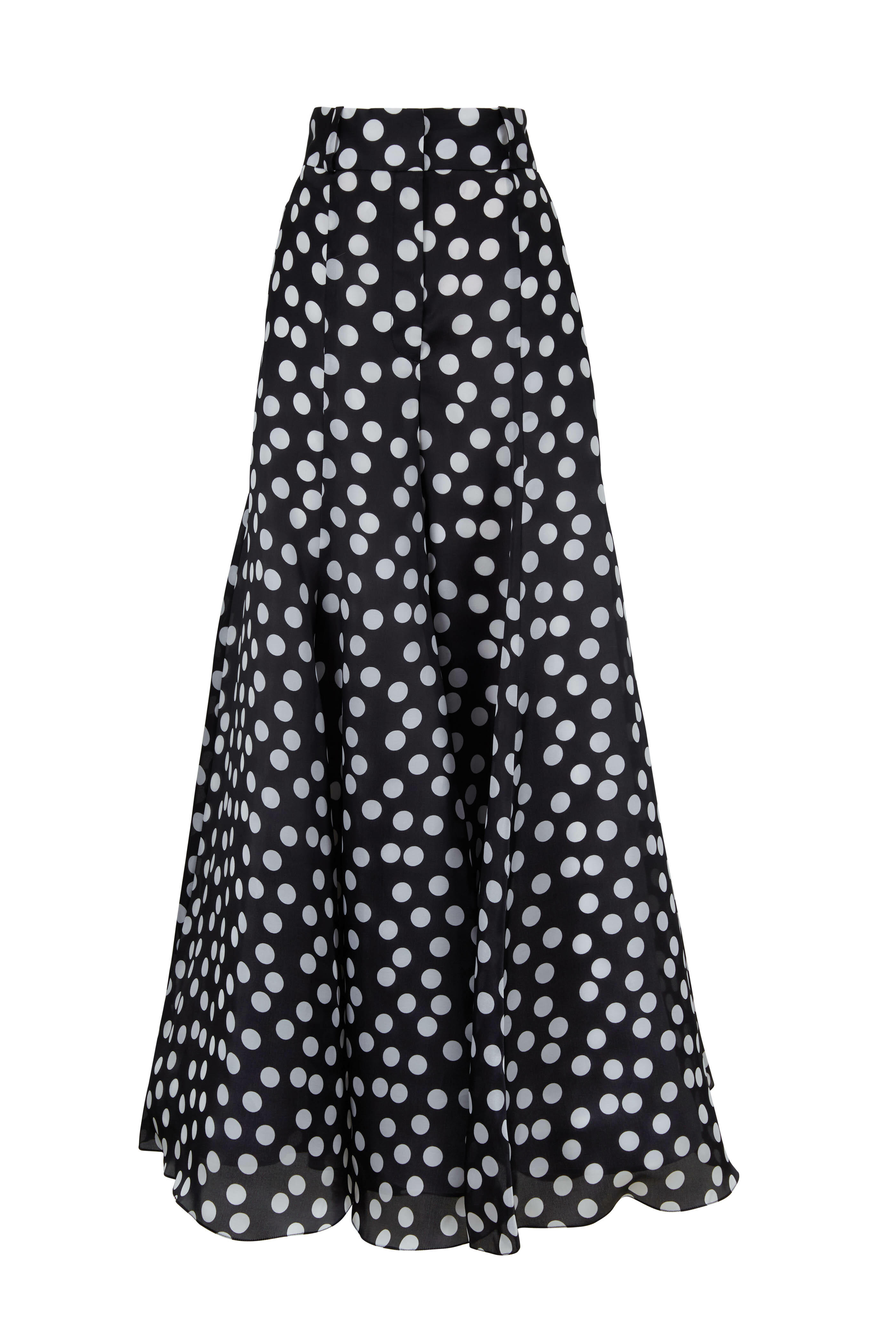 パンツ BETWEENAND Polka dot fleece pants Black and white polka-dot wide-leg pants | Essentiel Antwerp