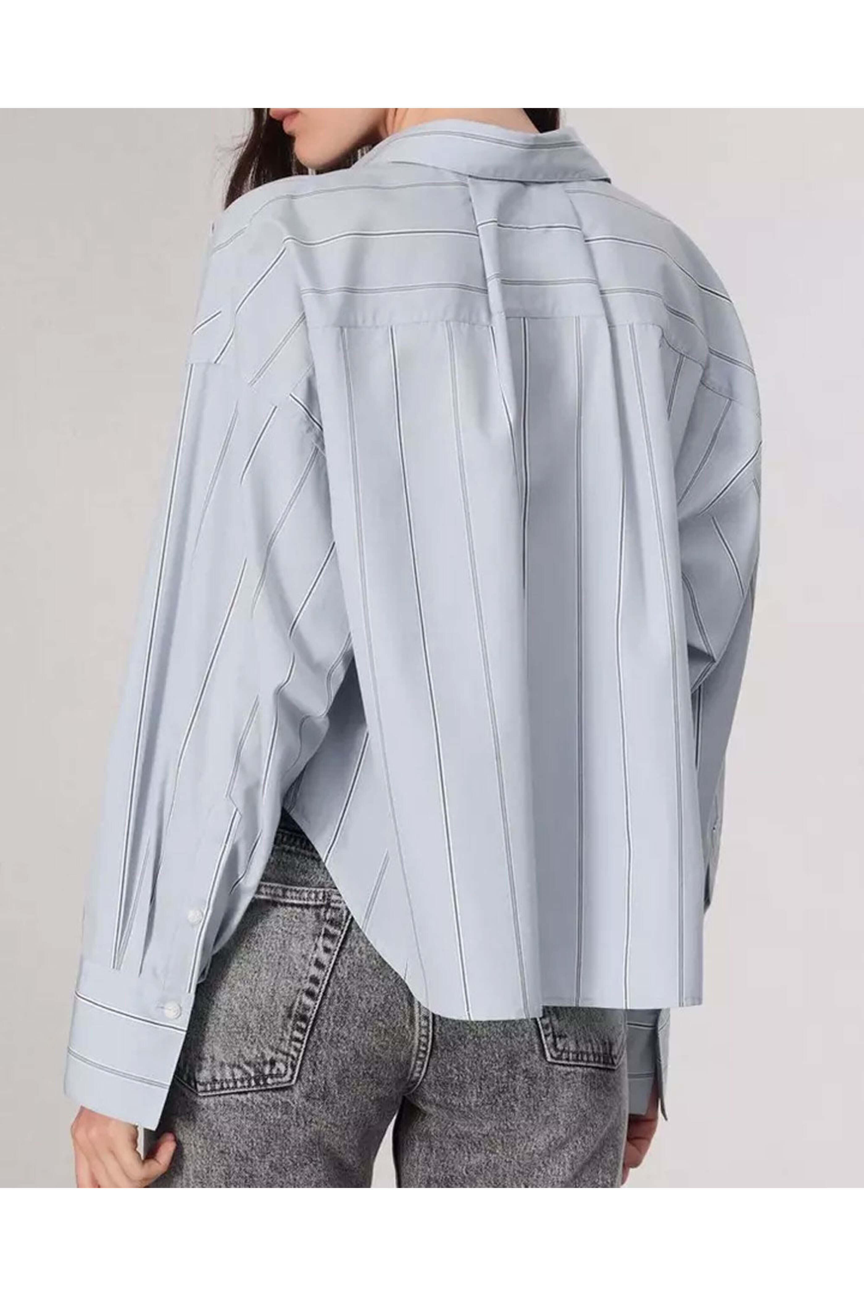 Rag & Bone - Light Blue Stripe Martha Poplin Shirt