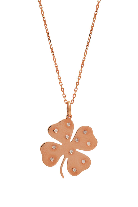 Genevieve Lau -  "Lucky" Rose Gold & Diamond Necklace