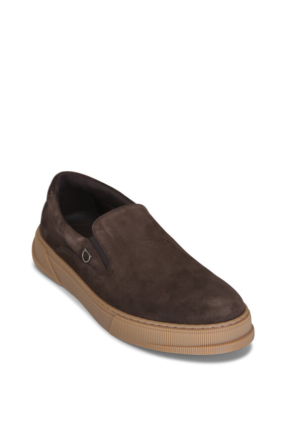 Ferragamo Cameron Brown Suede Sneaker