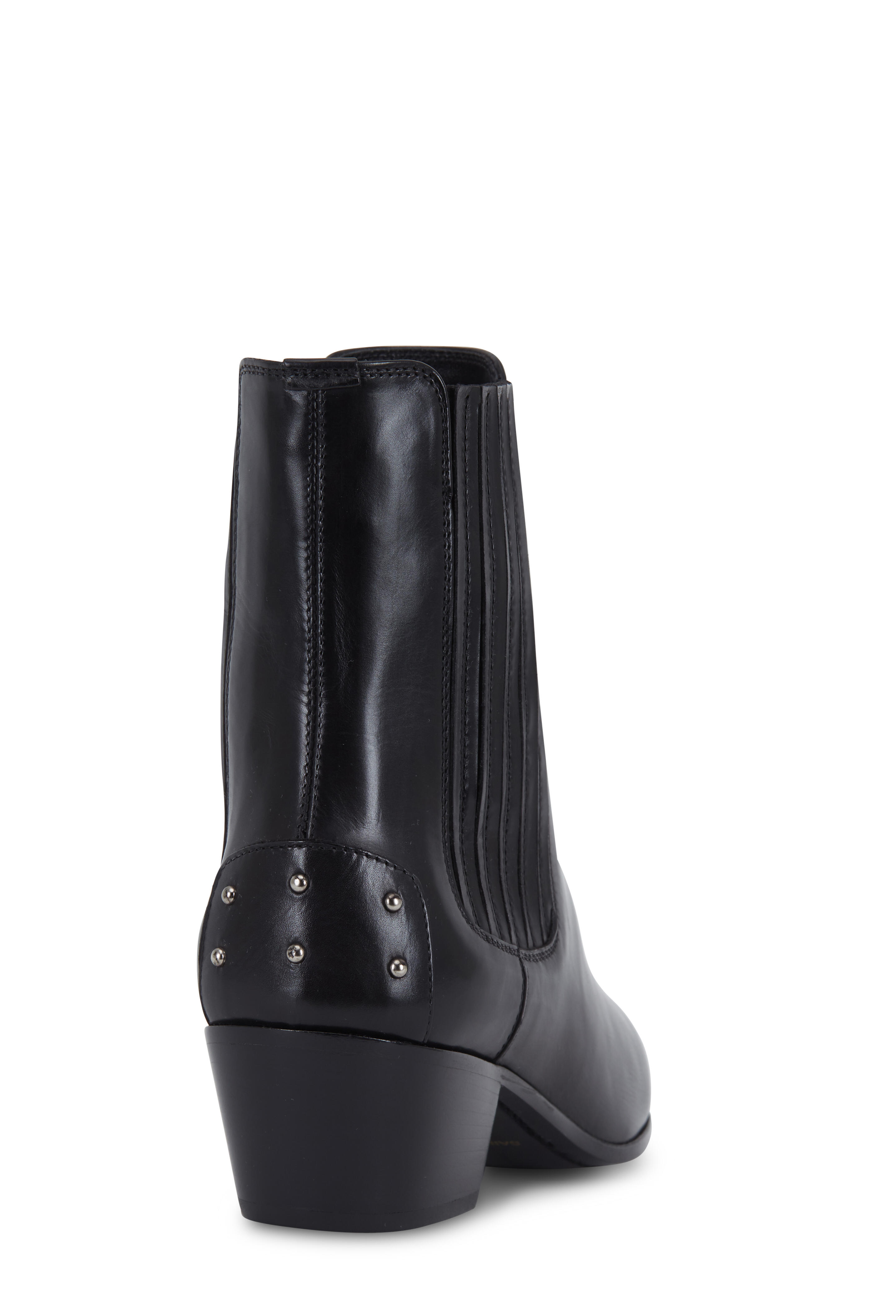 Saint Laurent - West Black Vitellino Leather Ankle Boot, 45mm
