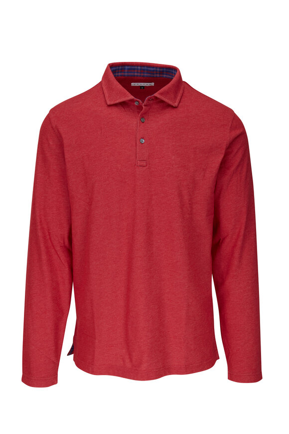 Vastrm - Red Tec Heather Long Sleeve Polo