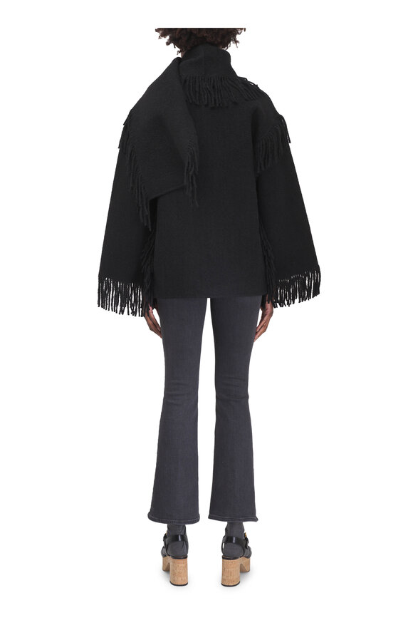Totême Black Fringe Scarf Jacket - view 4