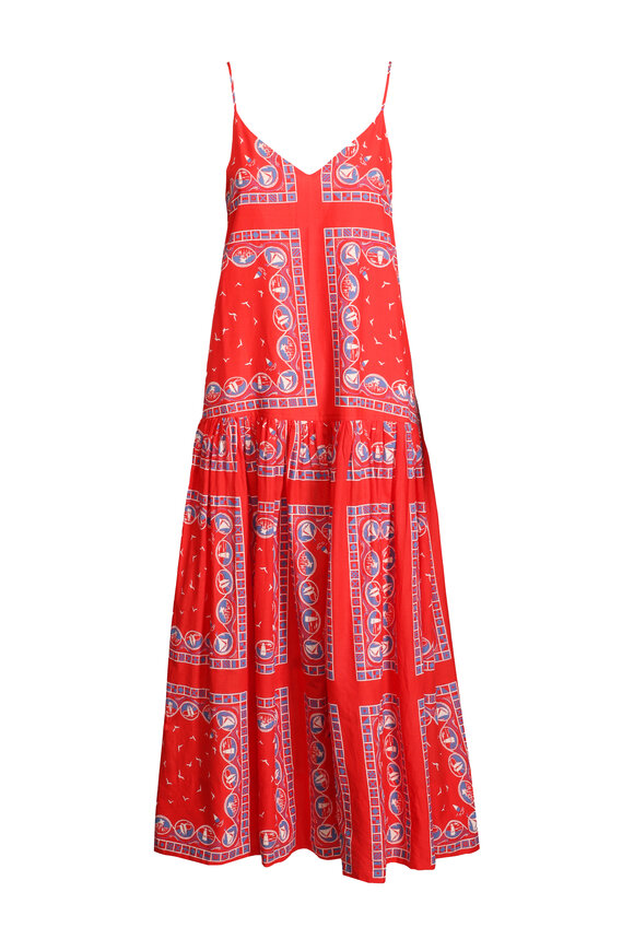 The Great The Red Sailboat Bandana Drop Waist Dress - view 1