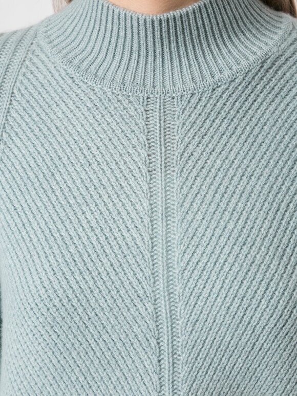 Le Kasha - Galicia Light Blue Cashmere Diagonal Rib Sweater